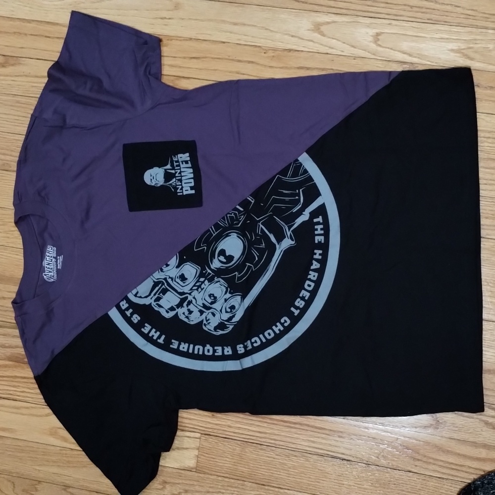 Marvel Infinity War Thanos 2-Tone Premium Pocket T-shirt M Purple Black Nwot